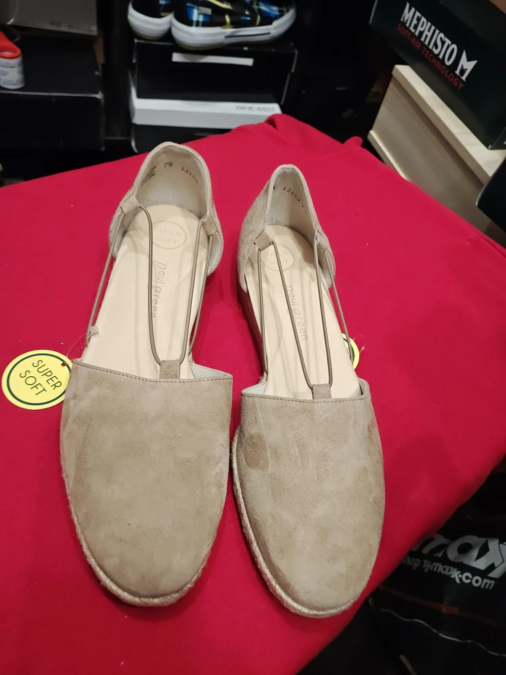Paul Green Taupe Suede Flats